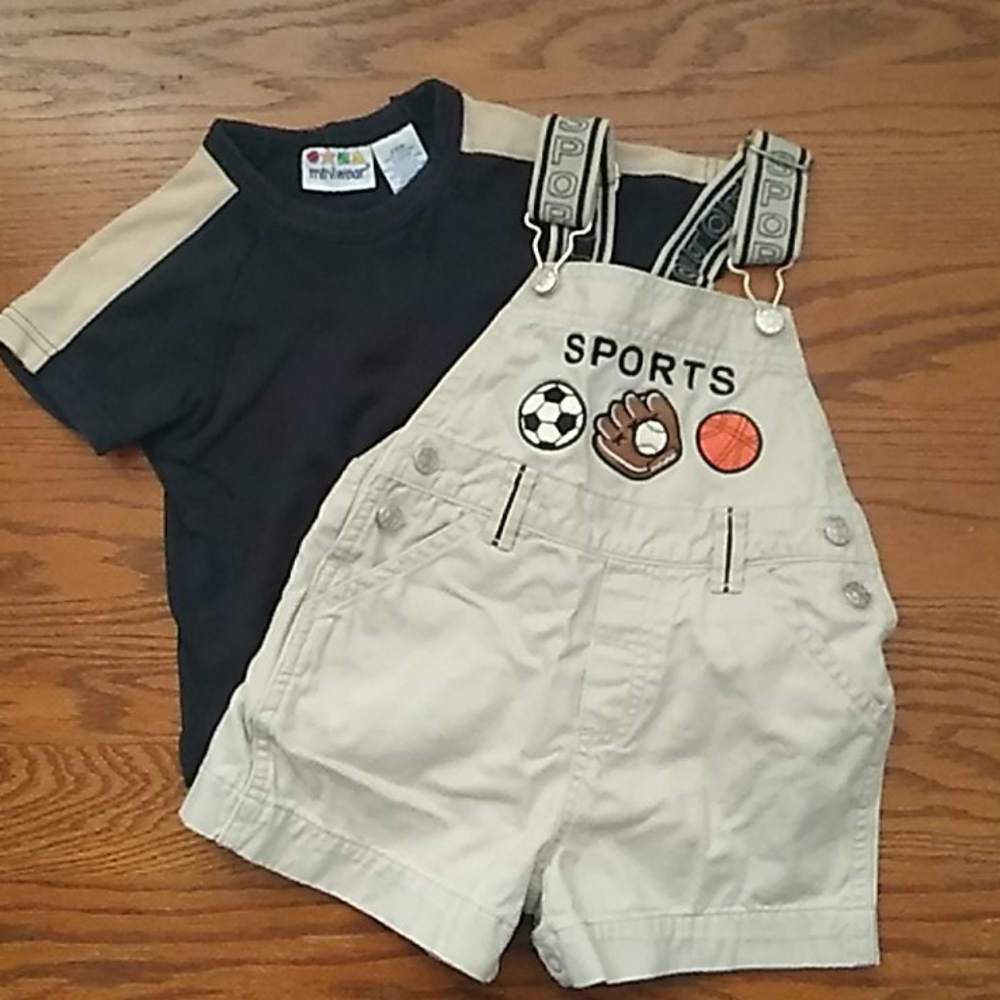 Miniwear sports themed shirts overall set